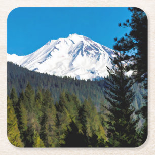 ANSIKTE I MOUNT SHASTA UNDERLÄGG PAPPER KVADRAT