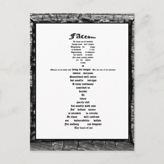 Ansikte i Sin Vykort (Framsida)