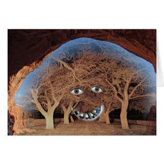 ANSIKTE I TRÄD HÄLSNINGSKORT