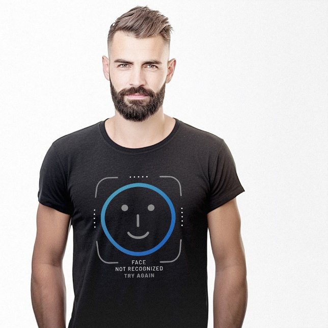 Ansikte ID Funny T Shirt (Face Not Recognized Funny T-Shirt)