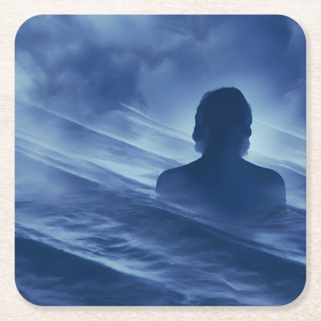 Ansikte it Ensam Underlägg Papper Kvadrat (Framsidan)