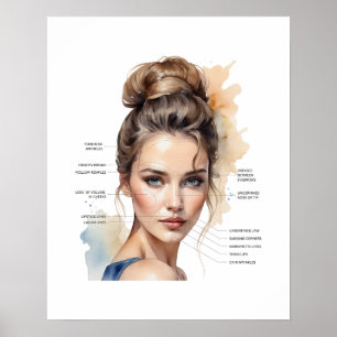 Ansikte Karta för malmfyllning och botox Poster
