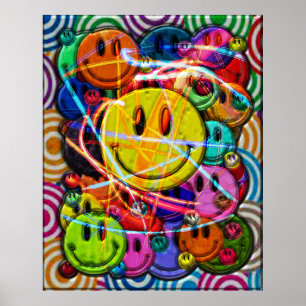 Ansikte knäppas abstrakt design poster