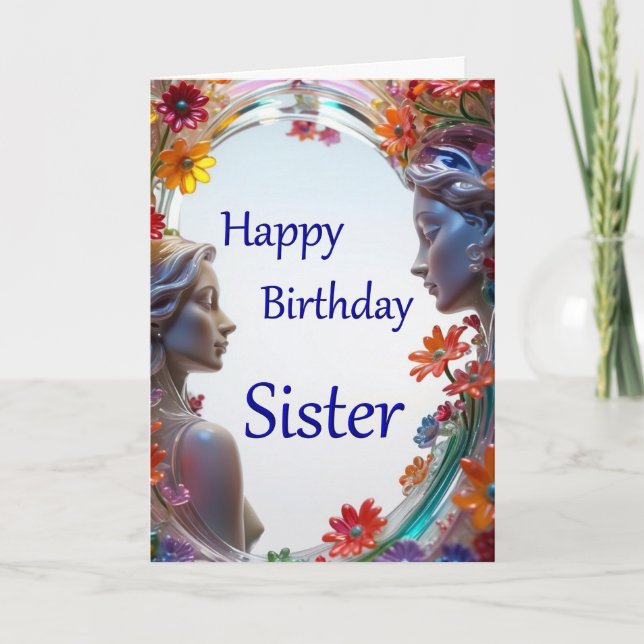 Ansikte-kort för grattis på födelsedagen-sistergla kort (Framsida)