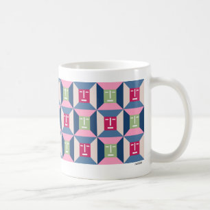Ansikte kvadrerar 3 kaffemugg