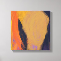 Ansikte - Lila och Orange Abstrakt Art Kanvastryck