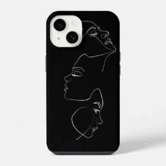Ansikte Line Art Minimalist Aesthetic Artwork Blac