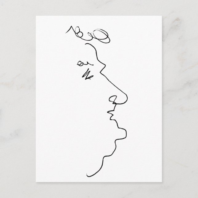 Ansikte Line Vykort (Framsida)