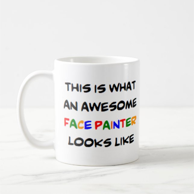 ansikte-målare, fantastisk kaffemugg (Vänster)