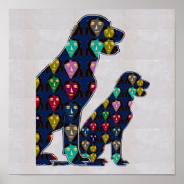 ANSIKTE målat LABRADOR hund pet NavinJOSHI NVN109 Poster
