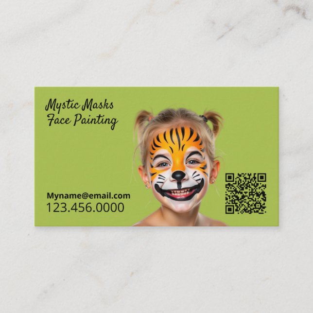 Ansikte målning QR Visitkort (Framsida)