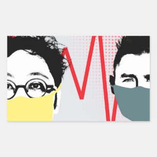 ANSIKTE MASK CORONA VIRUS AWARENESS Sticker Rektangulärt Klistermärke