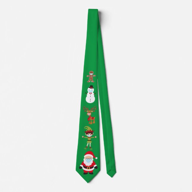 Ansikte Mask jul Covid Santa Reindeer Neck Tie Slips (Framsida)