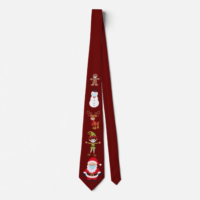 Ansikte Mask jul Covid Santa Reindeer Neck Tie Slips (Framsida)