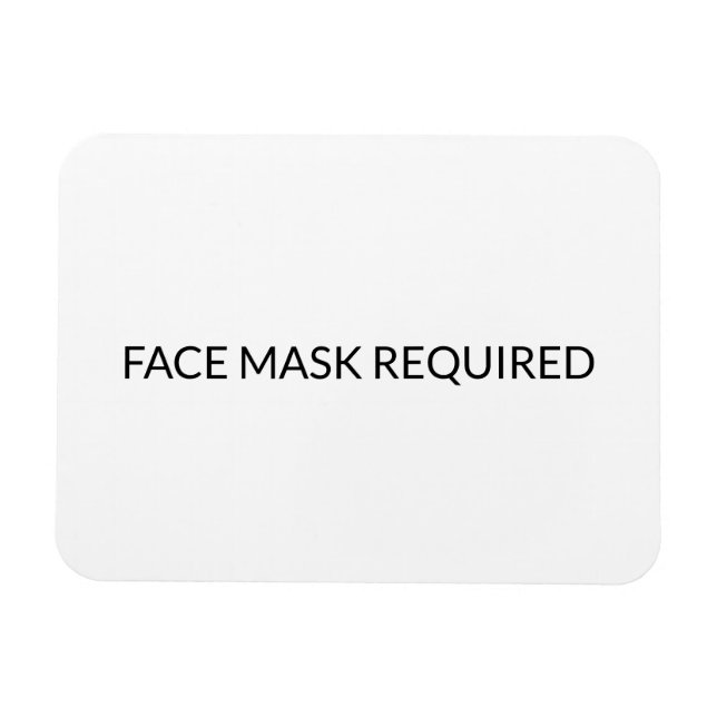 Ansikte-mask krävs svart och vitt enkelt magnet (Horisontell)
