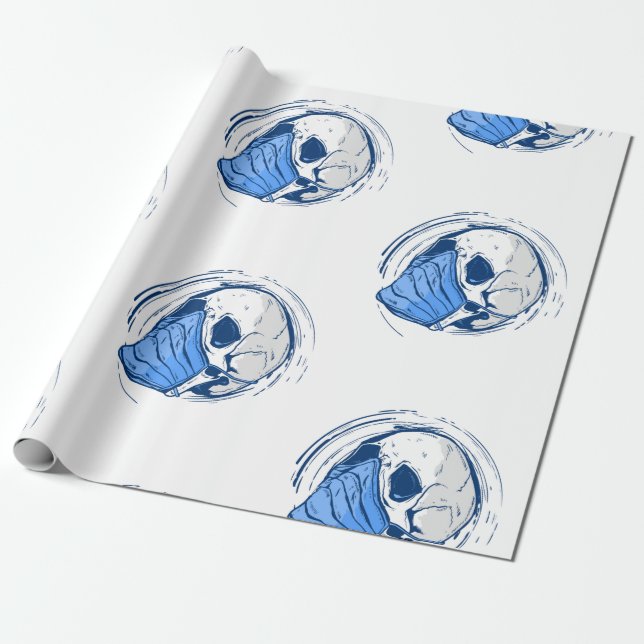 ansikte maskskalle, gotisk halloween presentpapper (Utrullad)