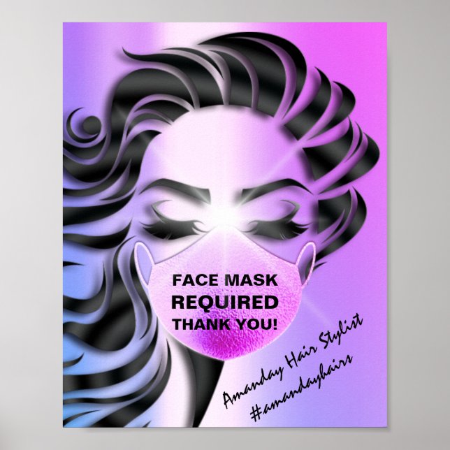 Ansikte-masktäckning av föreskriven Covid Hairdres Poster (Framsidan)