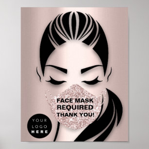 Ansikte-masktäckning som krävs för Covid GlitterRo Poster