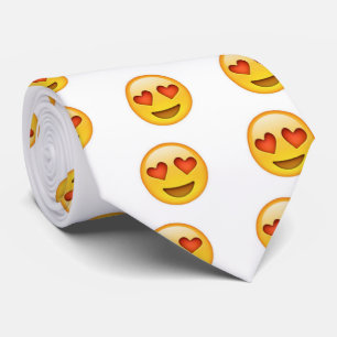 Ansikte med den hjärtformade ögaemojitien slips