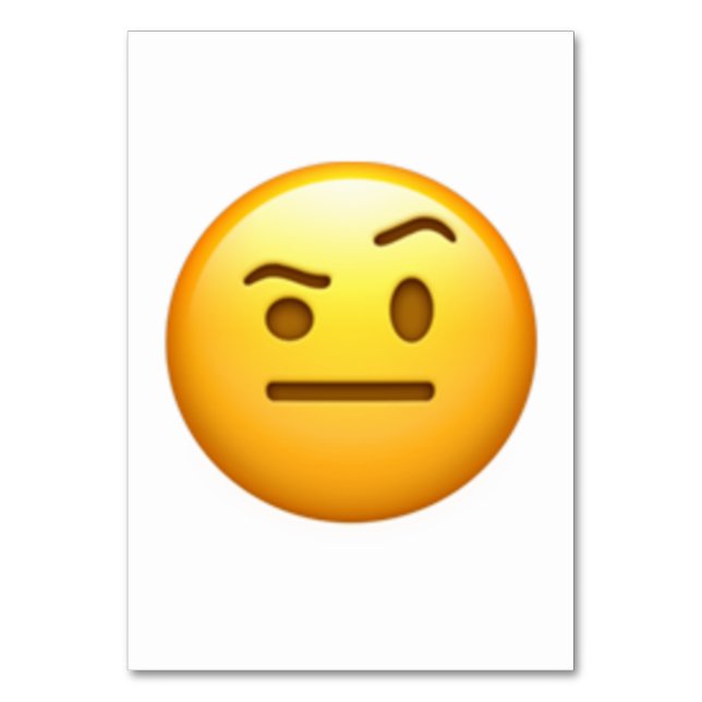 Ansikte med en eyebrow upphöjd - Emoji Bordsnummer (Framsidan)