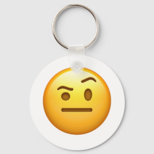 Ansikte med en eyebrow upphöjd - Emoji Nyckelring (Framsida)