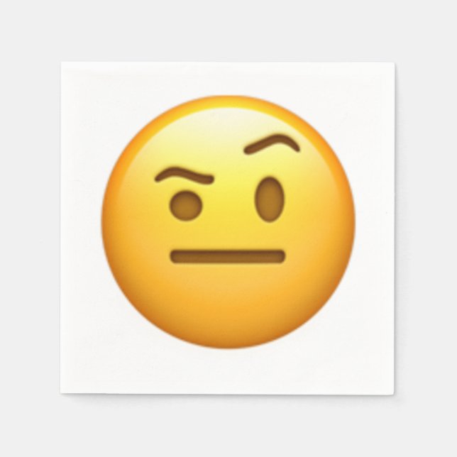 Ansikte med en eyebrow upphöjd - Emoji Pappersservett (Framsidan)