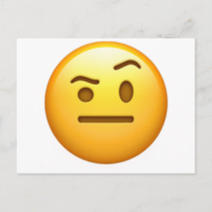 Ansikte med en eyebrow upphöjd - Emoji Vykort