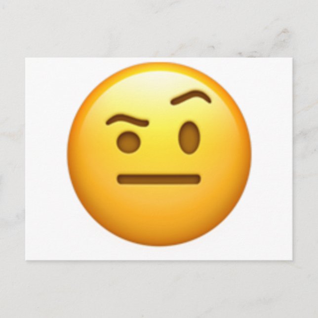 Ansikte med en eyebrow upphöjd - Emoji Vykort (Framsida)