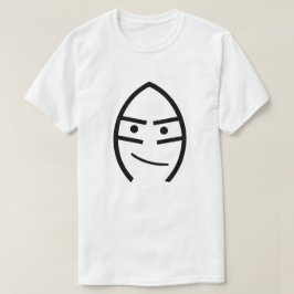 Ansikte med ett leende, vitt t-shirt