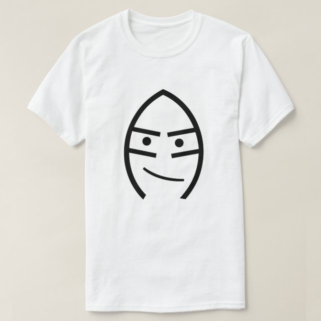 Ansikte med ett leende, vitt t-shirt (Design framsida)