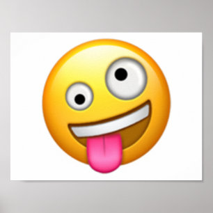 Ansikte med ett stort och ett litet öga - Emoji Poster
