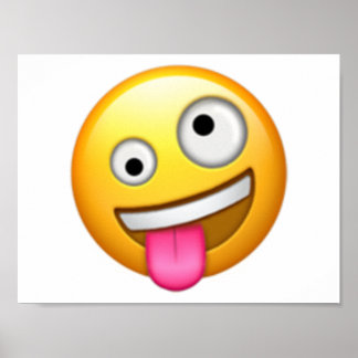 Ansikte med ett stort och ett litet Öga - Emoji Poster