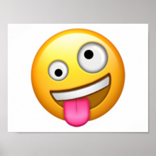 Ansikte med ett stort och ett litet Öga - Emoji Poster (Framsidan)