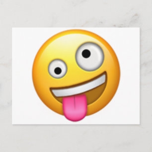 Ansikte med ett stort och ett litet Öga - Emoji Vykort