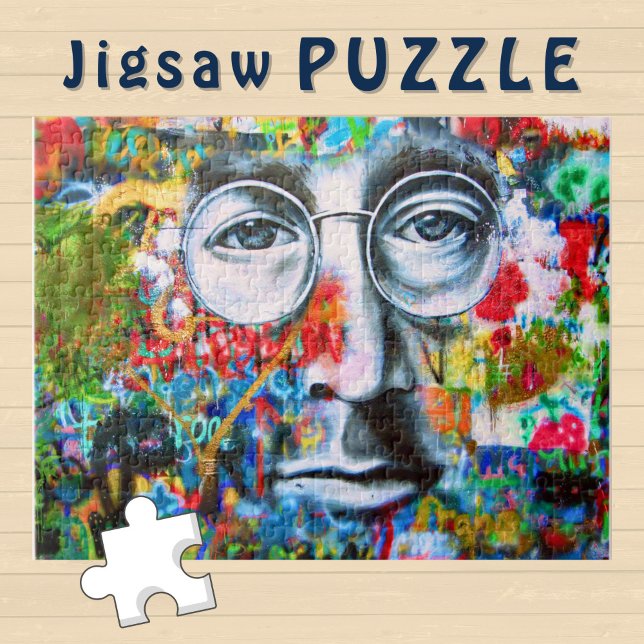 Ansikte med glasögon på en graffiti Wall - Pussel (Skapare uppladdad)