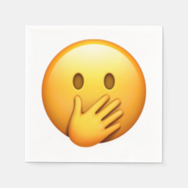 Ansikte med hand över mun - Emoji Pappersservett (Framsidan)