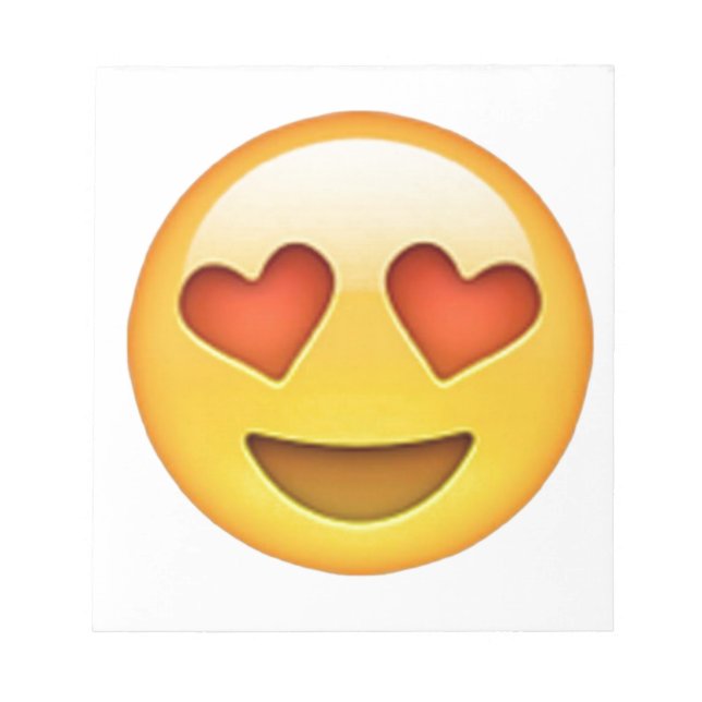 Ansikte med hjärtformade öga-emoji-dekal anteckningsblock (Framsida)
