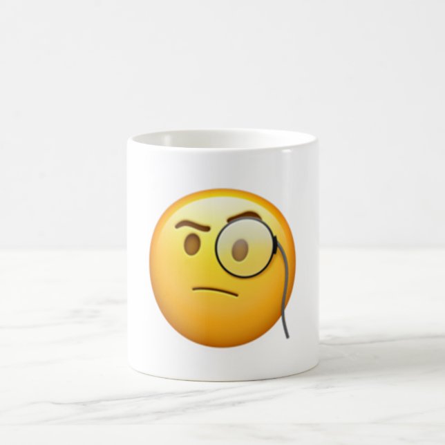 Ansikte med monokle - Emoji Kaffemugg (Center)