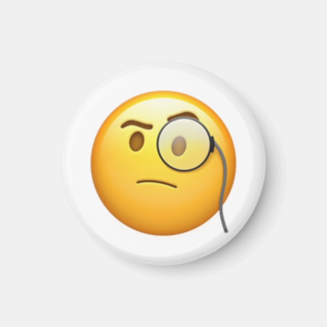 Ansikte med monokle - Emoji Magnet (Framsidan)