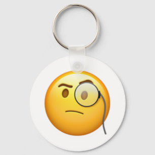 Ansikte med monokle - Emoji Nyckelring