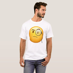 Ansikte med monokle - Emoji Tee Shirt