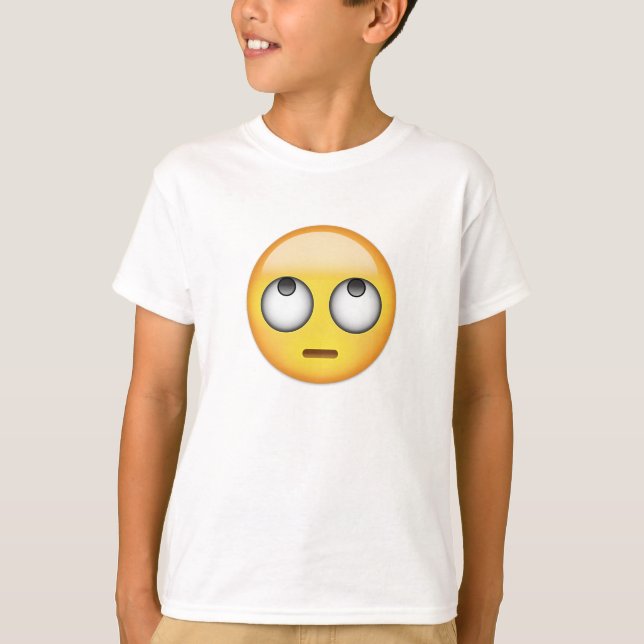 Ansikte med rullande ögon Emoji Tee Shirt (Framsida)
