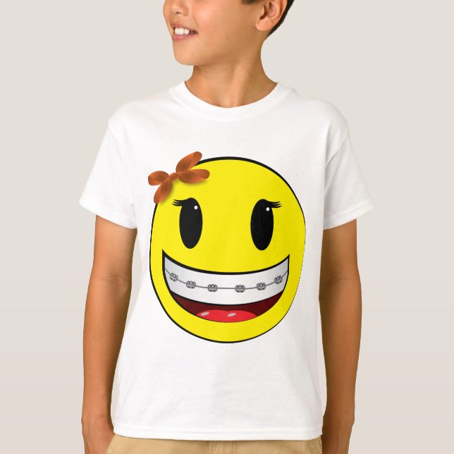 ansikte med stag - flicka tee shirt (Framsida)