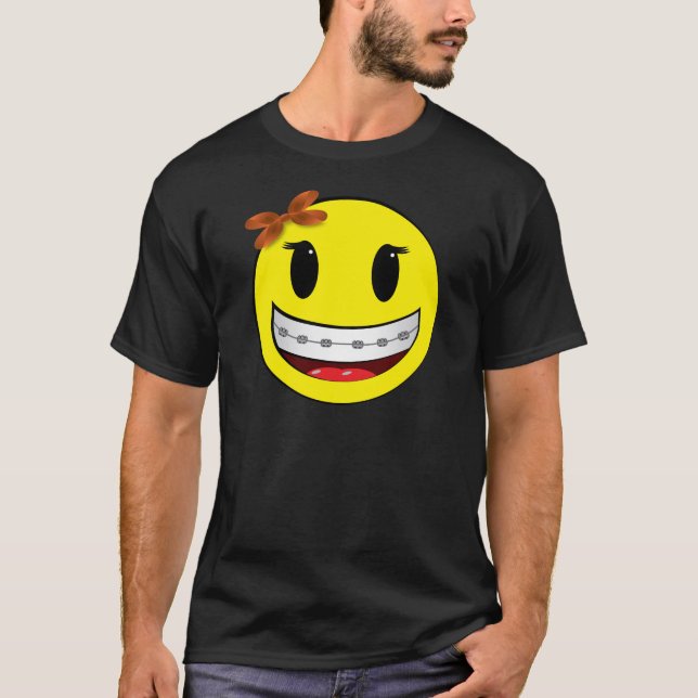 ansikte med stag - flicka tee shirt (Framsida)