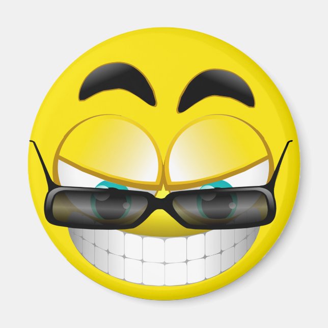 ANSIKTE MED SUNSHADES MAGNET (Framsidan)