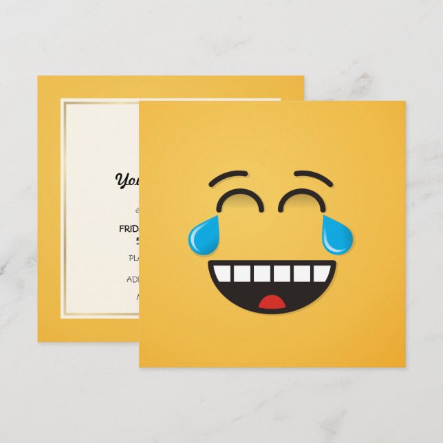 Ansikte med Tårar Joy Inbjudningar (Fram/baksida)