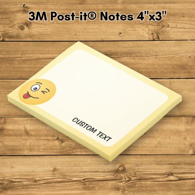 Ansikte med utsträckt tunga och blinkande öga post-it block (Skapare uppladdad)