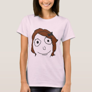 Ansikte Meme för Derpina brunt hårursinne T-shirt