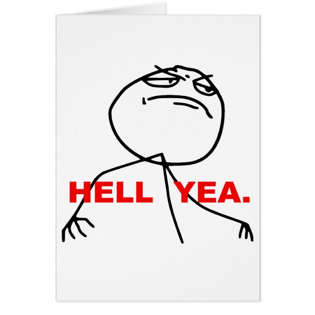 Ansikte Meme för helveteYeaursinne Hälsningskort (Framsidan)