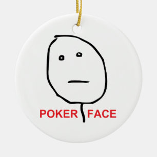 Ansikte Meme för pokeransikteursinne Julgransprydnad Keramik